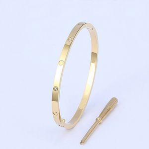 Brazalete de diseñador para mujer brazaletes para hombre destornillador pulsera de seis generaciones 18k pareja estrecha pulseras de acero inoxidable de moda