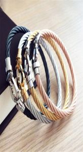 Designer Bangle Feditied Horseshoe Magnet Clasp stalen armbanden titanium staal roestvrijstalen armband minimalistische stijl mannen dames jood 5272732