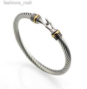 Designer Bangle Populaire staaldraad Twisted Haakvormige armband Gouden armband roestvrijstalen kabelarmband