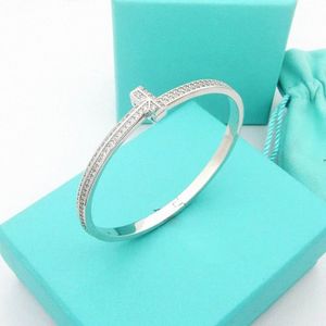 Designer Bangle Tiffaness bracelet bijoux hommes charme d'or hommes braclet bracelets de diamant femmes t lettre ouverture bijoux en cuir avec boîte-cadeau j6wK #