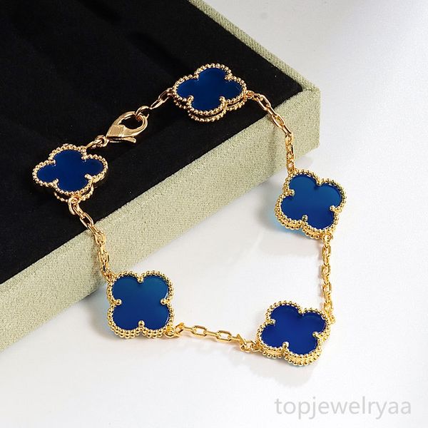 Diseñador Bangle Bangle Classic Clover Clover Clover Madre-Pearl Bracelet Pure Gold Gold Ribbon Diamond