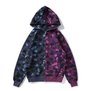 Ontwerper BAPE UNISEX Hoodie Bapes Hoodie Zipper Sweatshirts Anime hoodie Fashion Full Zip Shark Hoodie S-5XL 98GE AA20