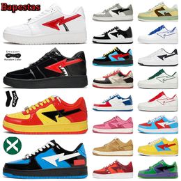 Designer Bapestas Chaussures de course Hommes Femmes STA Sk8 Skate Hommes Femmes JJJOUND X Bapesta Low Patent Noir Blanc Rose Plateforme Top Baskets En Plein Air