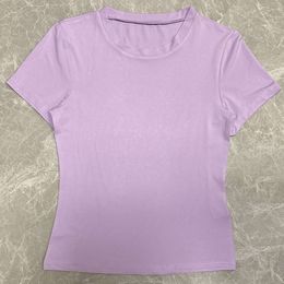 Cortique de base de base Spring et automne Couleur solide Slim Pullover T-shirt Womens Street Topspring and Automn Color Color Slim Fit Bottom T-shirt 6N7X