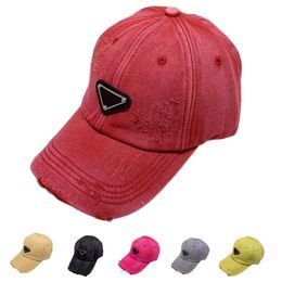 Casqueur de baseball concepteur boucle en métal réglable Cotton Sun Protection Chapeaux Chapeaux avec un motif de lettre classique 6 couleurs