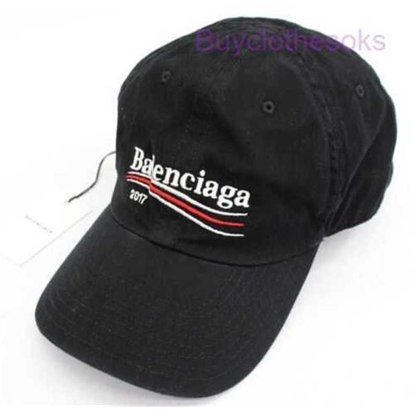 Diseñador Gat de béisbol Borded Fashion Ball Cap Belenciagaa Classic Baseball 2017 SS Logo Borded Hat L59 Black Canvaswl3vuh