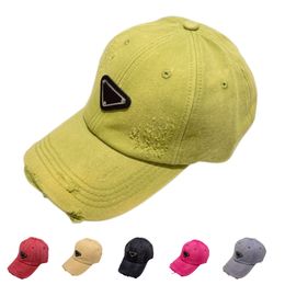 Designer Baseball Hat Unisex Sunhat Low Profile Vintage gewassen noodlijdende twill verstelbare papa hoed voor man en vrouwen 6 kleuren