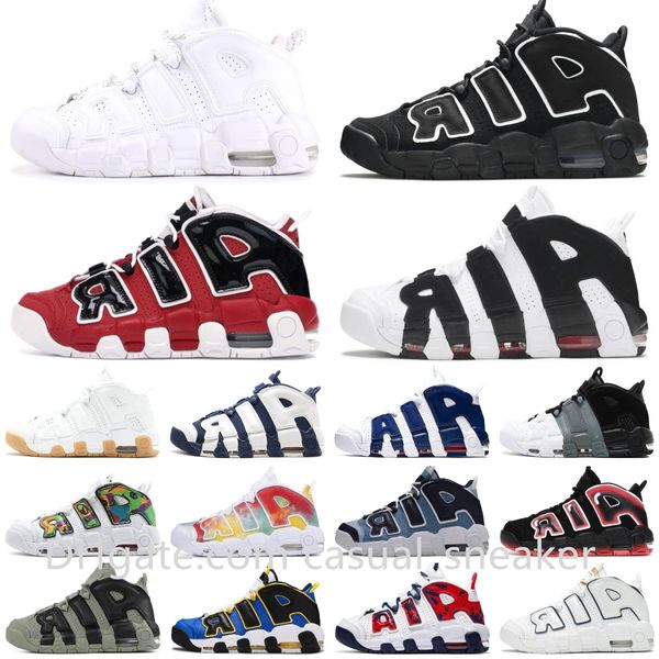 Chaussures de basket-ball de designer Hommes Uptempos 96 Total Max Scottie Pippen Blanc Varsity Green World Multi-Color Black Bulls University Blue Femmes Baskets Baskets