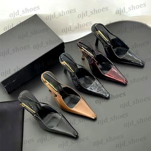 AAA+topontwerper hakken kleding schoenen luipaard Lee Mirror Patent Slingback Pointed Teen Sandalen Stiletto hielpompen Leer Sole Whitedress Womandress Weddingdress