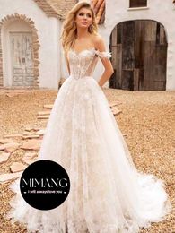 Designer Bateau Light Wedding Jurk 2024 Nieuwe bruid Simpele en hoogwaardige buitenjurk Damesstijl