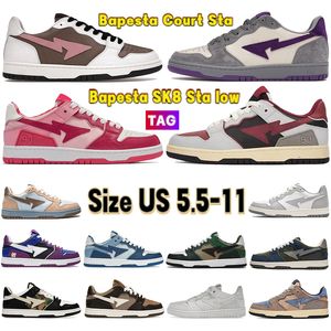 Designer Bathing Apes Casual Chaussures Nigo Hommes Femmes Vintage Blanc Rose Brume Gris Royal Violet ABC Camo Rose 16e Anniversaire Baskets En Cuir Classique Plateforme Chaussure