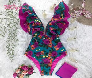 Designer Bathing Suttings Plant Imprimers Femmes Swimwear 2021 MAISONS SEXY SEITS SEITS ONE PIEUR de haute qualité7201848