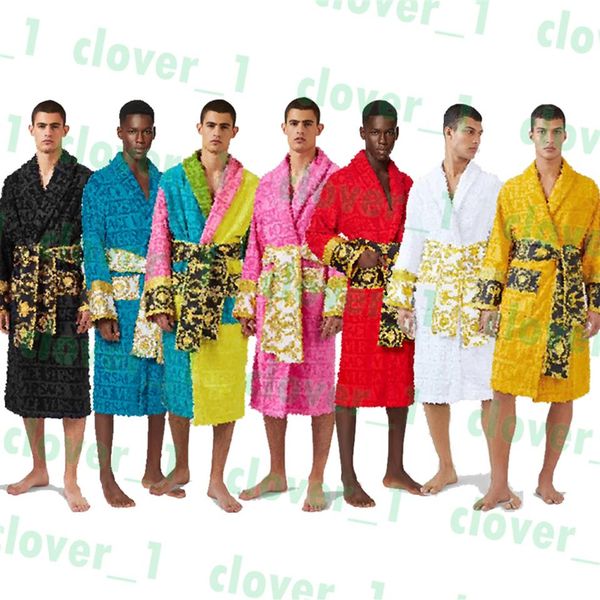 Designer Peignoirs Hiver Chaud 7 Couleurs Unisexe Marque Coton Vêtements De Nuit Robe De Nuit De Haute Qualité Hommes Peignoir Classique De Luxe Robe K2540