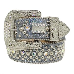 Ceinture Bb de styliste pour hommes et femmes, ceintures en strass avec strass diamant brillants multicolores