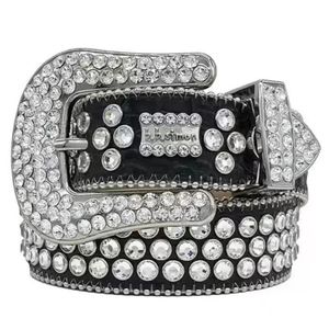 Designer BB Belt Simon Belts for Men Women Femmes Belon diamant brillante Noir sur le bleu noir multicolour avec des strass bling comme cadeau 2023 193o