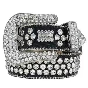 Designer BB Belt Simon Belts For Men Women Glanzende diamantgordel zwart op zwart blauw wit multolour met bling steentjes als cadeau 2023 268T