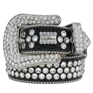 Designer BB Belt Simon Belt voor mannen Women Glanzende diamantgordel Zwart op zwart blauw wit multolour met bling steentjes 276i