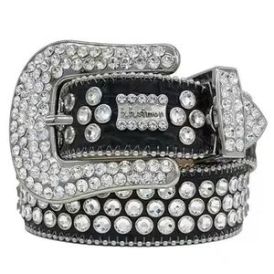 Designer BB Belt Simon Belt voor mannen Women Glanzende diamantgordel Zwart op zwart blauw wit multolour met bling steentjes 258r