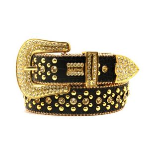 Ontwerper BB Belt Simon voor Owen Men Women Fashion Shiny Skull Kor Diamond Belt Gold Big Rhinestones Multicolour 20 Styles Smooth Big Buckle Real Classical