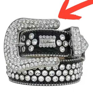 Designer Bb Simon Belts for Men Women Shiny diamond belt Black on Black Blue white multicolour with bling rhinestones as gift33221
