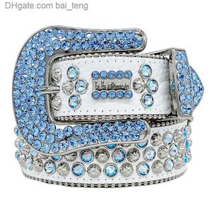 Designer Bb Simon Riemen voor Mannen Vrouwen Glanzende diamanten riem Zwart op Zwart Blauw wit veelkleurig met bling strass steentjes als cadeaubaiteng