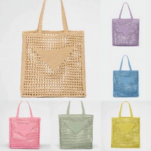 Bolsa de malla de playa de diseño bolso de hombro tejido de lujo Bolsos de triángulo de lujo bolsas de bolsas de bolsas de bolsas de bolsas para mujeres Bolsas de compras Raffias Beach