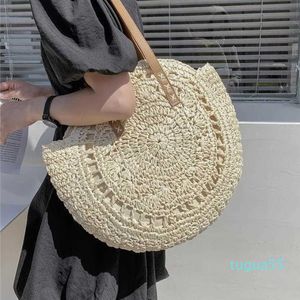 Designer-Beach Bags High-Capacity Round Straw Bag in Summer 230301