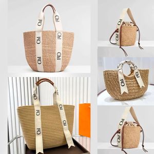 Designer Beach Large Tote Luxury tas Straw Weave Shopper Schouder Pochette Haakstroopzakken Dameshoens zomer Handtas Crossbody Hobo -koppelingszak