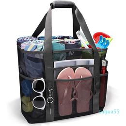 Designer Beach Mesh Beach Bag Sac de rangement pour jouets de salle de bains Sac en filet de grande capacité