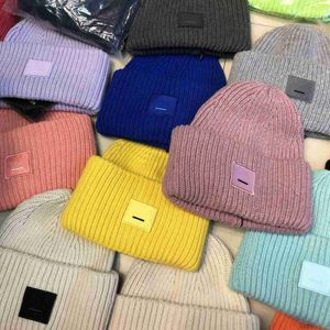 Designer Beanie Hat Chapeaux d'hiver Designers Femmes Ac Square Smiley Face Laine Tricotée Version Haute Femme Pull Casual Chaud Élastique Ajusté Designervmx2