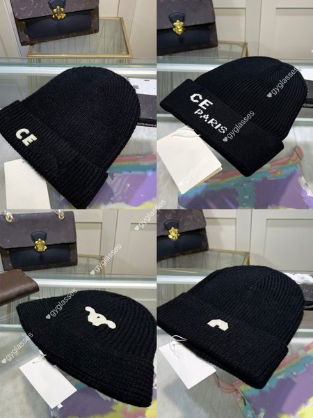 Gorros de diseñador Gorros de hombre Gorro de punto para mujer Otoño/Invierno Sombreros de tendencia de moda cálidos al aire libre Gorros de gorro en blanco y negro