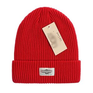 Gorro de diseño Gorro de lujo Carta de color sólido Moda Ocio Prevalente Gorro versátil Gorro con letras cálidas Regalo de Navidad Con bolsa para el polvo f1