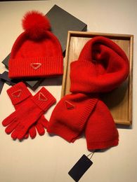 Bonnet de styliste, écharpe, ensemble de gants, chapeau tricoté, casquettes pour hommes et femmes, écharpes de Ski unisexes, ensembles chauds d'hiver et de mode en plein air