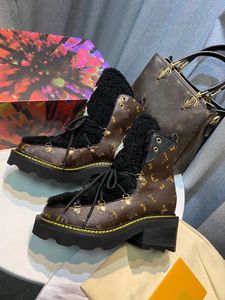 Designer BEAUBOURG enkellaarsjes Damesmode Martin Boot Wol Winter Lederen Laarzen Topkwaliteit Met doos Maat EUR 35-42