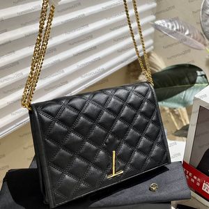 Sac à bandoulière de styliste Becky Diamond Checker avec chaîne en or pour femme, sacoche à sangle réglable