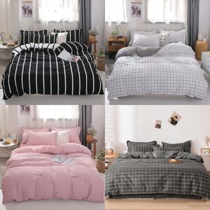 4 piezas de edredones de cama de diseño juegos de ropa de cama de fibra de poliéster hogar breve planta funda de almohada conjuntos de funda nórdica manta cómoda 129 G2