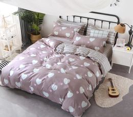 Designer bed Comforters Sets Home Bedding 4pcs plat plaatset rood hart bed linnen set plaat kussensloop set kind beddenkleedkleden7406205