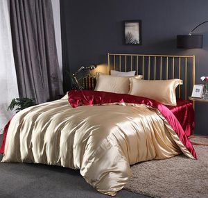 Couettes de lit de créateurs ensembles de literie de luxe Ensemble de lit en soie en satin