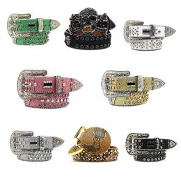 Ceinture de créateur BB BBLES FASHIR LURXE CEINTURE MENSE ET BELTS LAME BELLE COURTURE DÉCORÉE DE DIAMANDS COLORFURS 3,8 CM