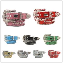 Cinturón de diseñador Cinturones bb Moda Cinturón de lujo para hombre y cinturón de dama Cinturones de cuero decorados con diamantes de colores Cinturón de cadena 3,8 cm