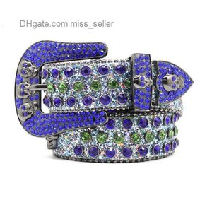 Cinturón de diseñador Bb Simon Diamond Belt Brilliant Nail Beads Incrustaciones de diamantes Cintura Seal Gun Color Puro hecho a mano Individualidad Street Cool Style