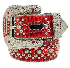 Designerriem Bb Simon herenriem dames sprankelend diamant zwart wit blauw rood veelkleurig