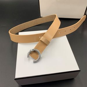 Ceintures de créateur ceintures en cuir Brand Womens Brand Girdle Luxury Sliver Letters Diamants Backle Cintura Largeur 3CM HABBLBY 254W