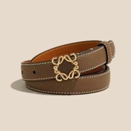 Ceinture de styliste pour femmes et hommes, classique, mode décontractée, lettre, boucle lisse, ceintures en cuir, largeur 2.5cm