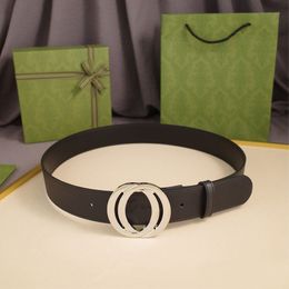 Cinturón de diseñador Cinturones de piel de vaca para hombres de negocios Ancho de cuero real 4 CM para hombre Mujer Formal Hebilla lisa Letras 3 colores Regalo especial