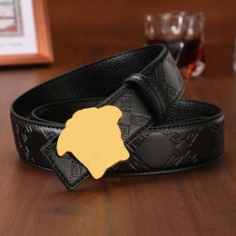 Ceinture de créateur classique mode décontractée largeur 3.5cm or argent pistolet boucle lisse hommes femmes jean ceinture en cuir taille 105-125cm