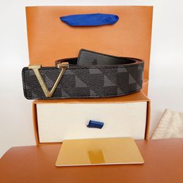 Ceinture de designer boucle de mode ceinture en cuir véritable largeur 4,0 cm 20 styles de haute qualité avec boîte designer hommes femmes ceintures hommes AAAAA208 noir