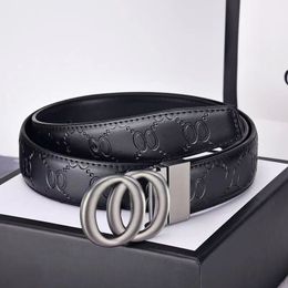 Moda Clásico Hombres Diseñador Cinturones Para mujer Para hombre Carta informal Hebilla lisa Cinturón de lujo Ancho de la cintura 3.8 cm Con tamaños de caja 105 -125 CM pequeño AAAAA +