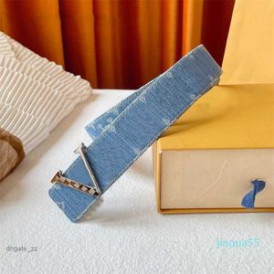 Ceinture de créateur mode Vintage Denim Double face disponible lettre boucle lisse hommes et femmes ceintures décontractées largeur 4 cm