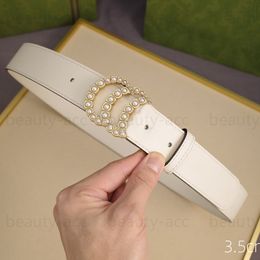 Cinturón de diseñador para hombres Cinturones de cuero genuino Mujeres Hebilla de perla ancho de cinturón grande 3.5 cm Faja de moda Cintura Cintura Ceinture Luxe Weote